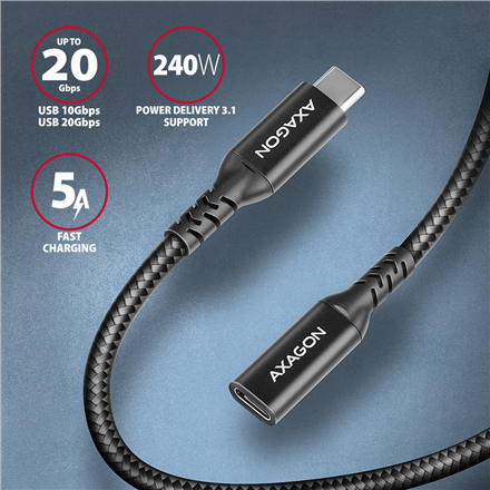 AXAGON | Extension USB 20Gbps Cable | BUCM32-CF15AB | USB Type-C to USB Type-C