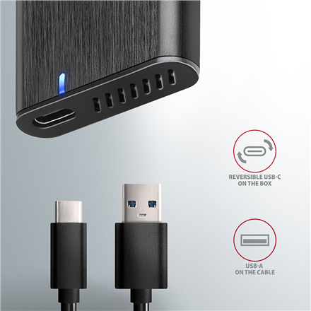 AXAGON External USB-C 3.2 Gen 2 metal box for M.2 SATA SSD disks | EEM2-SBC