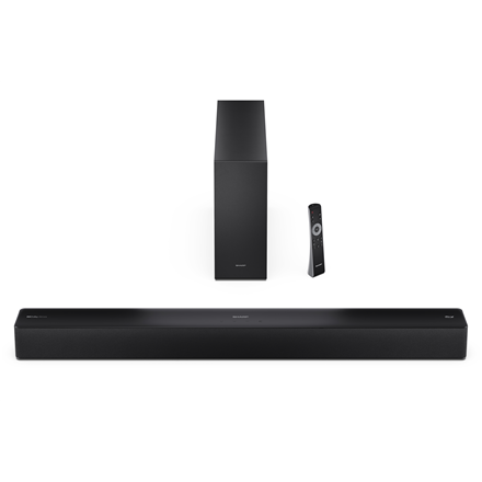 Sharp 2.1 Dolby Atmos/DTS Virtual:X Soundbar with Slim Wireless Subwoofer | HT-SBW310 | 330 W | Bluetooth | Black | Wireless connection