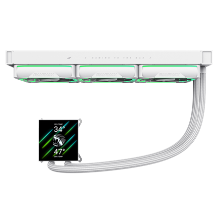 Gamemax CPU Liquid Cooler | HAILSTORM 360 LCD WH | White
