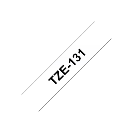 Brother | TZe-131 Laminated Tape | Black on Clear | TZe | 8 m | 1.2 cm