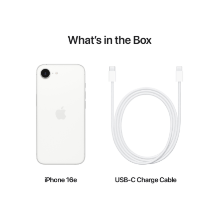 Apple | iPhone 16e | White | 6.1 " | Super Retina XDR | 2532 x 1170 pixels | A18 | Internal RAM 8 GB | 512 GB | Dual SIM | 4G | 5G | Main camera resolution 48+12 MP | Secondary camera resolution 12 MP | iOS