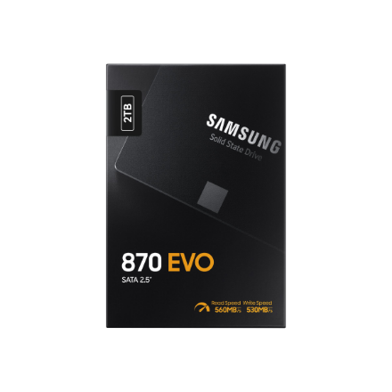 Samsung | SSD | 870 EVO | 2000 GB | SSD form factor 2.5" | Solid-state drive interface SATA III | Read speed 560 MB/s | Write speed 530 MB/s