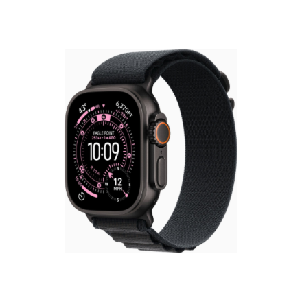Apple Watch Ultra 3 GPS + Cellular 49mm Black Titanium Case with Black Alpine Loop - Medium | Apple