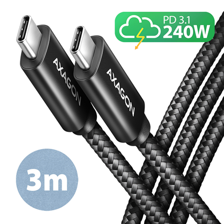 AXAGON | Data and charging USB 480Mbps cable, 3 m | BUCM2-CM30AB | USB-C to USB-C