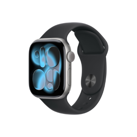 Apple Watch Series 11 GPS + Cellular 42mm Space Grey Aluminium Case with Black Sport Band - S/M | Apple