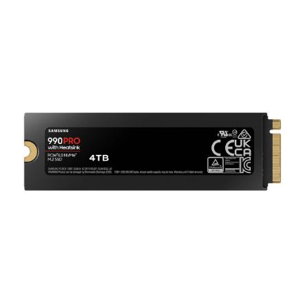 Samsung | 990 PRO with Heatsink | 4000 GB | SSD form factor M.2 2280 | Solid-state drive interface M.2 NVME | Read speed 7450 MB/s | Write speed 6900 MB/s