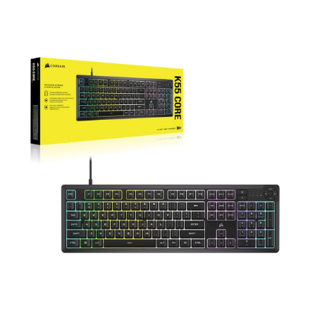 Corsair K55 CORE RGB | Gaming keyboard | Wired | NA | Black