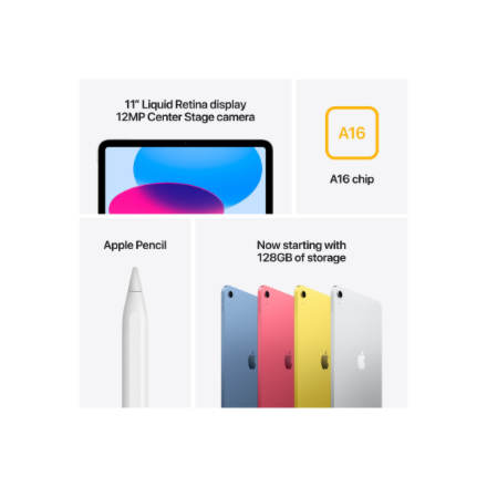 Apple | iPad Air Wi-Fi + Cellular | 11 " | Yellow | IPS, Liquid Retina | 2360 x 1640 pixels | Apple A16 | 512 GB | 3G | 4G | 5G | Wi-Fi | Front camera | 12 MP | Rear camera | 12 MP | Bluetooth | 5.3 | iPadOS | USB-C charging cable