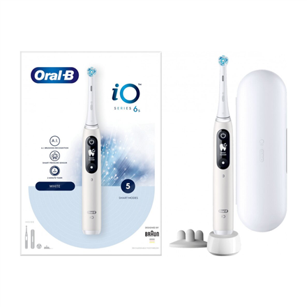 Oral-B Electric Toothbrush | iO6 | Rechargeable | For adults | Number of brush heads included 1 | Number of teeth brushing modes 5 | White