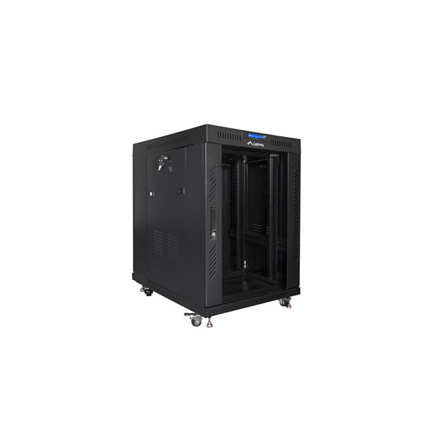 Lanberg | Rack cabinet 19" free-standing 15U/800x1000 (flat pack) with glass door, LCD | FF01-8015-12BL | Black