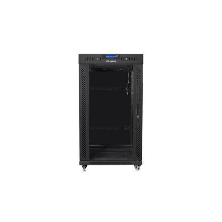 Lanberg | Rack cabinet 19" free-standing 22U/800x800 (flat pack) with glass door, LCD | FF01-8822-12BL | Black
