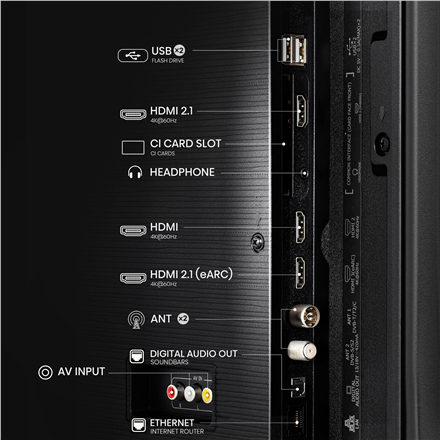 Hisense UHD Smart TV | 55A6Q | 55" | Smart TV | VIDAA OS | UHD | Black