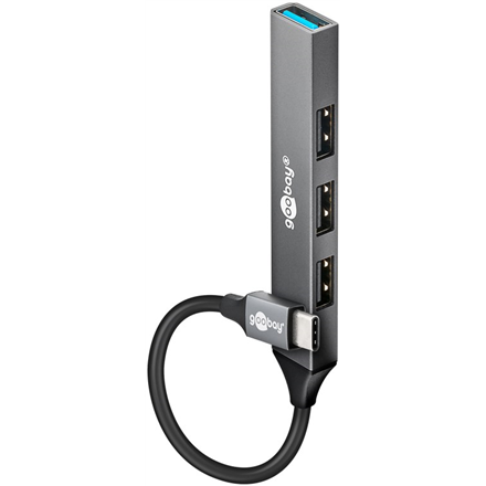 Goobay Slim 4-Port USB Hub, USB-C to USB-A, 5 Gbit/s | 74457