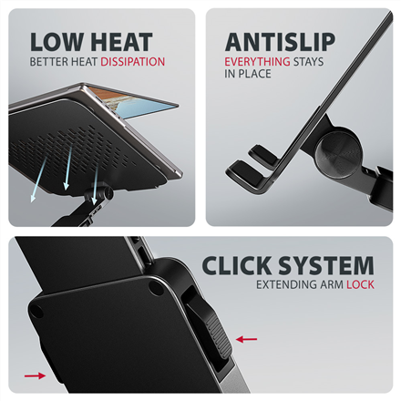 AXAGON STND-LRB stand with 360° rotation for laptops and tablets | Adjustable Height, Angle | 10-17.3 " | Maximum weight (capacity) 5 kg | Black