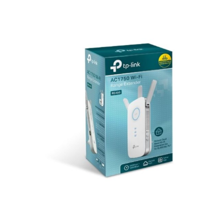 TP-LINK | Extender | RE450 | 802.11ac | 2.4GHz/5GHz | 450+1300 Mbit/s | 10/100/1000 Mbit/s | Ethernet LAN (RJ-45) ports 1 | MU-MiMO No | no PoE | Antenna type 3xExternal