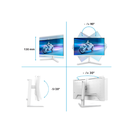Philips 27M2N6501L/00 | 27 " | QD-OLED | 16:9 | 240 Hz | 0.03 ms | 2560 x 1440 pixels | 400 cd/m² | HDMI ports quantity 2 | White
