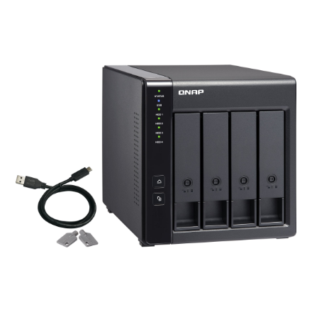 QNAP | 4-Bay | TR-004 | Up to 4 HDD/SSD Hot-Swap | Micro processor with hardware RAID