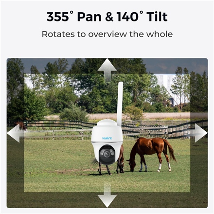 Reolink | 4G Security Camera with Smart Detection and Solar Panel, 3W | Go Series G430 | PT | 4 MP | Fixed lens | IP64 | H.265 | Micro SD, Max. 128 GB