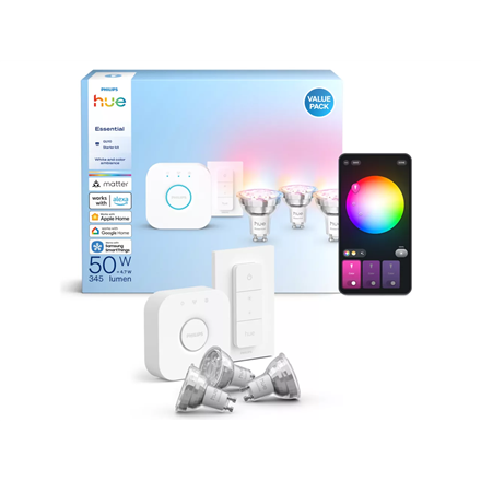 Philips Hue E WCA 345 GU10 3kit SW EU | GU10 | 4.7 W | 16 million colors, White and colored light