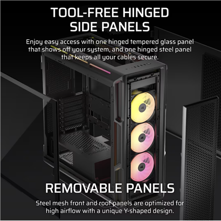 Corsair PC Case | iCUE LINK 5000T LX RGB | Black | Mid-Tower
