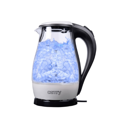 Camry | Kettle | CR 1251 | Standard | 2000 W | 1.7 L | Glass | 360° rotational base | Glass/Black