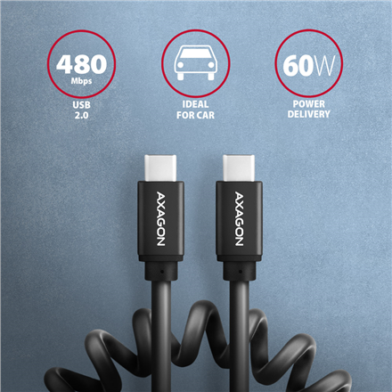 AXAGON | Twister Cable, 0.6 m | BUCM-CM10TB | USB Type C to USB Type C