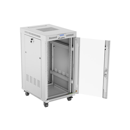 Lanberg | Rack cabinet 19" free-standing 22U/600x800 (flat pack) with glass door | FF01-6822-12SL | Grey