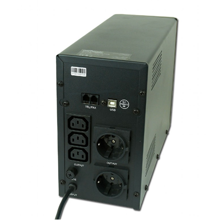 EnerGenie UPS with USB and LCD display, Black | EG-UPS-034 | 1500 VA | 900 W