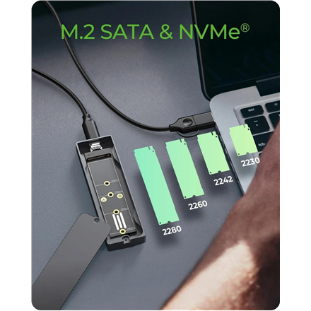Raidsonic Icy Box M.2 SATA/NVMe SSD Enclosure with USB 3.2 Gen 2 Type-C and RGB light | Warranty IB-1826MCL-CU31 month(s)