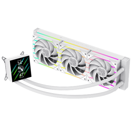 Gamemax CPU Liquid Cooler | HAILSTORM 360 LCD WH | White