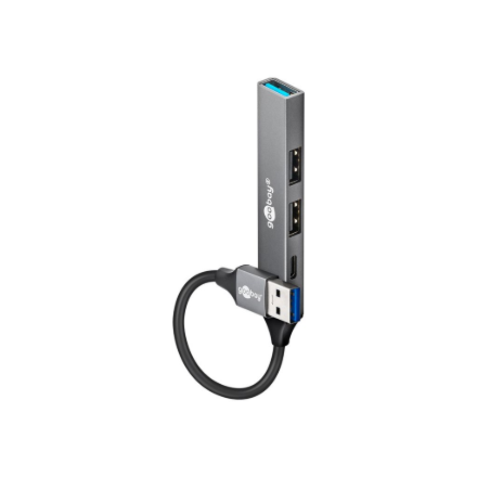 Goobay Slim 4-Port USB Hub, USB-A to USB-C/USB-A, 5 Gbit/s | 74458