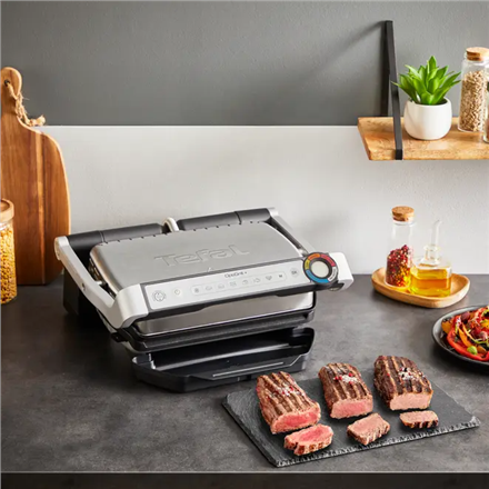 TEFAL Electric Grill | GC718D10 OptiGrill | Electric Grill | 2000 W | Stainless Steel/Black
