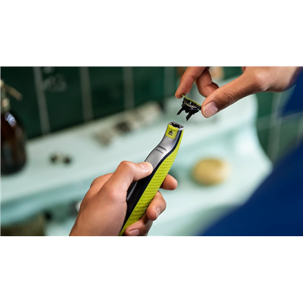Philips Shaver | QP2734/23 OneBlade 360 | Operating time (max) 60 min | Wet & Dry | Lithium Ion | Green/Gray