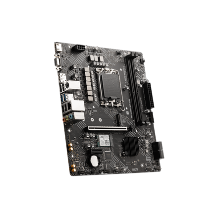 MSI PRO H610M-G WIFI DDR4 | Processor family Intel | Processor socket LGA1700 | DDR4 | Supported hard disk drive interfaces SATA, M.2 | Number of SATA connectors 4