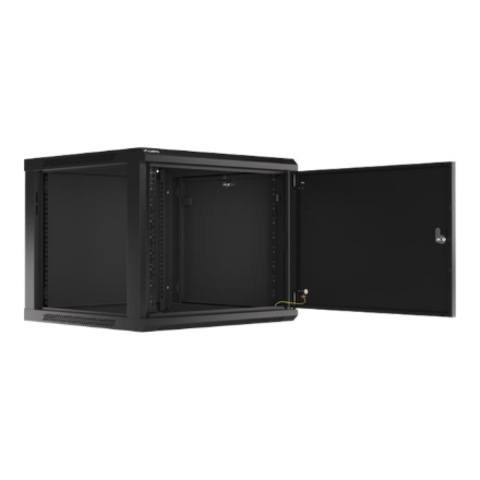 Lanberg | Rack cabinet 19" wall-mount 9U/600x600 (flat pack) for self-assembly with metal door | WF01-6609-00B | Black