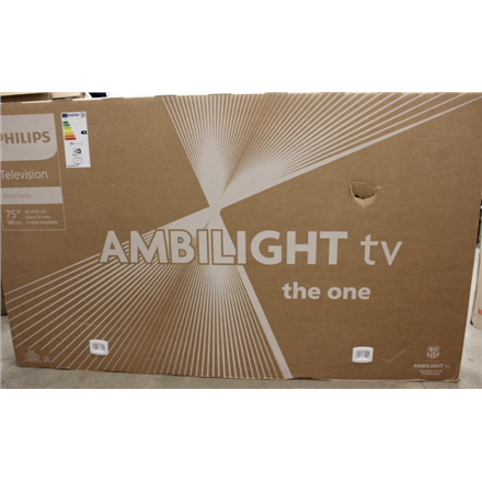 SALE OUT. Philips 75PUS8919/12 75" (189cm) 4K UHD LED Smart TV with Ambilight | SALE OUT. Philips 4K LED TV with Ambilight | 75PUS8919/12 | 75 | Smart TV | Titan OS | UHD | Anthracite Gray | DAMAGED PACKAGING