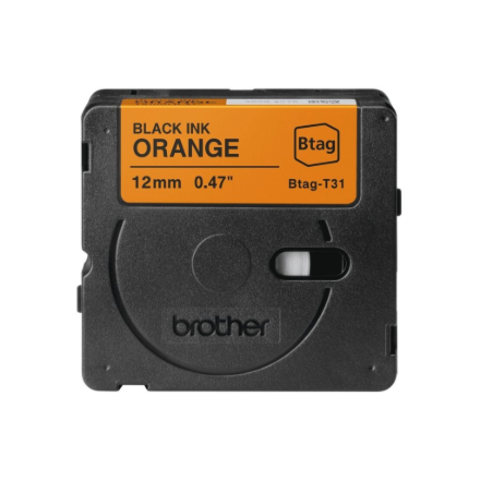 Brother BTAG-T31 | Black on Orange | Btag