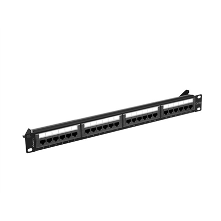 Lanberg | Patch Panel 24 port 1U 19" CAT.6A UTP | PPUA-1024-B | Black
