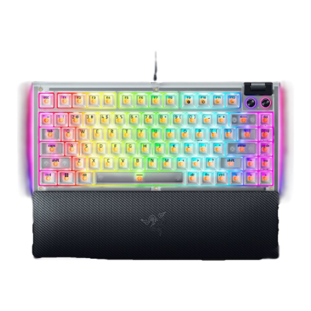 Razer Hot-swappable Mechanical Gaming Keyboard | BlackWidow V4 75% | Gaming Keyboard | Wired | US | Razer Mechanical Switches (Tactile) | Phantom White Edition