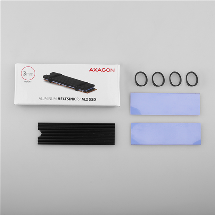 AXAGON Passive aluminum heatsink for all M.2 SSDs, size 2280, high 3 mm | CLR-M2L3