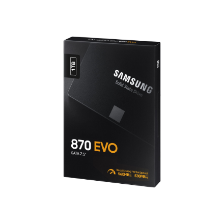 Samsung | SSD | 870 EVO | 1000 GB | SSD form factor 2.5" | Solid-state drive interface SATA III | Read speed 560 MB/s | Write speed 530 MB/s