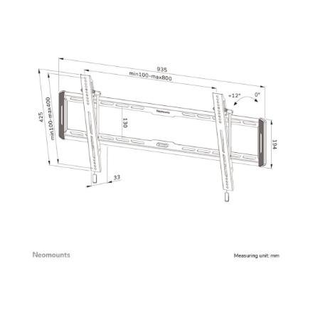 Neomounts Wall mount | WL35-550BL18 TV mount wall | Tilt | 43-86 " | Maximum weight (capacity) 60 kg | Black