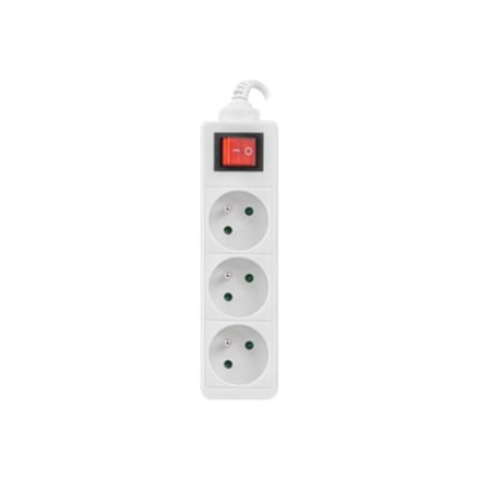 Lanberg Cable Power Strip, 3X French Outlets with Switch, Quality-Grade Copper, 1.5 m | PS1-03E-0150-W