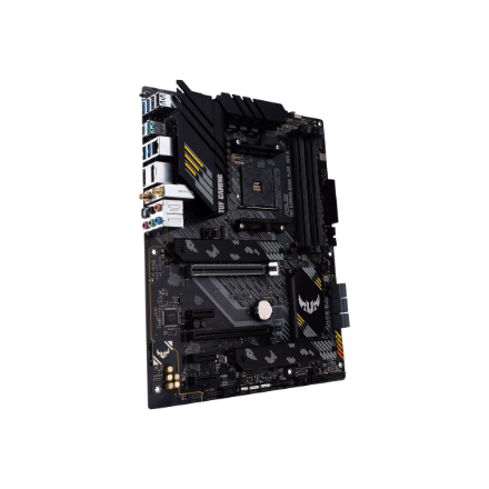 Asus | TUF GAMING B550-PLUS WIFI II | Processor family AMD | Processor socket AM4 | DDR4 DIMM | Memory slots 4 | Supported hard disk drive interfaces 	SATA, M.2 | Number of SATA connectors 6 | Chipset AMD B550 | 30.5cm x 24.4cm