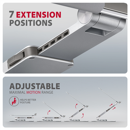 AXAGON Desk Mount | STND-LR stand with 360° rotation for laptops and tablets | Adjustable Height, Angle | 10-17.3 " | Aluminum