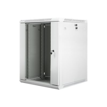 Lanberg | Rack cabinet 19" wall-mount 15U/600x600 (flat pack) with glass door | WF01-6615-10S | Grey