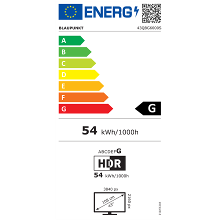 Blaupunkt QLED TV | 43QBG6000S | 43 | Smart TV | Google TV | Black