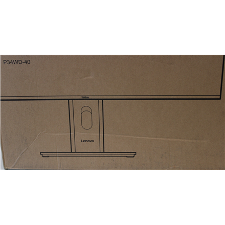Lenovo SALE OUT. ThinkVision | P34WD-40 | 34 " | IPS | 21:9 | 120 Hz | 4 ms | 3440x1440 pixels | 350 cd/m² | HDMI ports quantity 1 | Eclipse black | Warranty 36 month(s) | DAMAGED PACKAGING