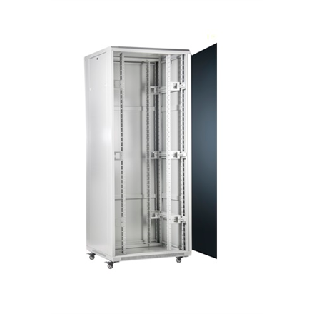 SOMI Networks | 42U, 19″ Freestanding Cabinet | 42U-60/80NAC | Max Load 800kg; Removable and Lockable Side Panels; Glass Doors; Unassembled | Depth: 80 cm | Gray